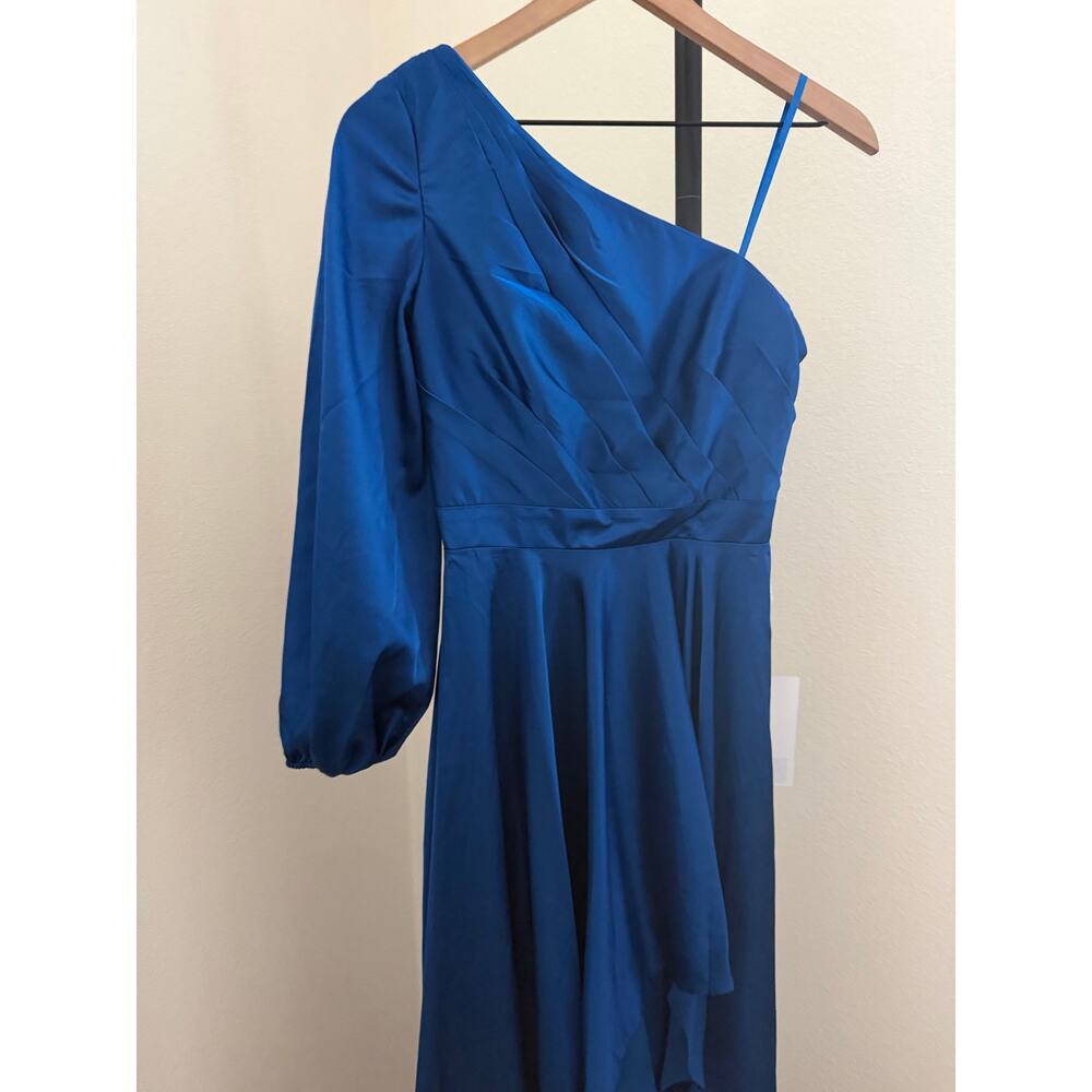 MAC DUGGAL 49141 one shoulder flowy gown long dress sz 0 - Picture 5 of 10